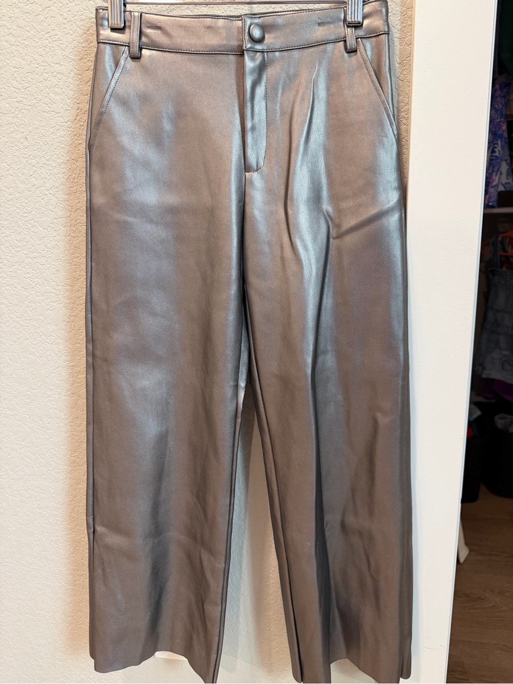 Mayoral Metallic Silver Faux Leather Pants for Girls